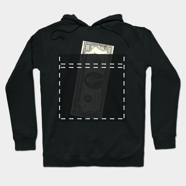 Dollar bill in a pocket Hoodie by bobdijkers